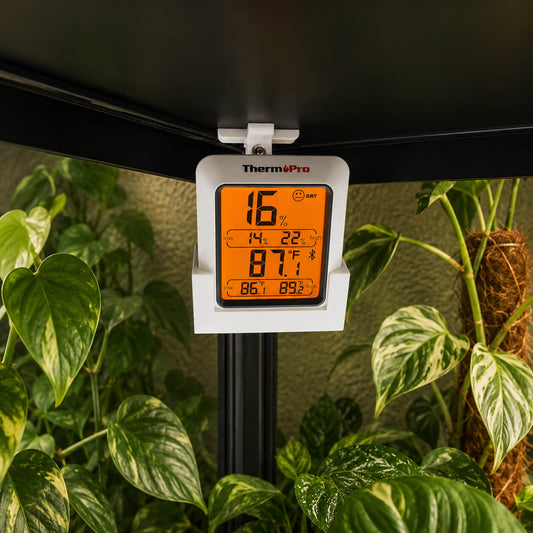 TempPro TP350 adjustable magnetic mount close-up in plant cabinet – WBDesignsLV
