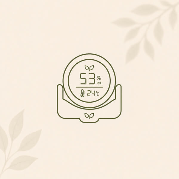 Hygrometer and mount accessories collection icon for plant cabinets