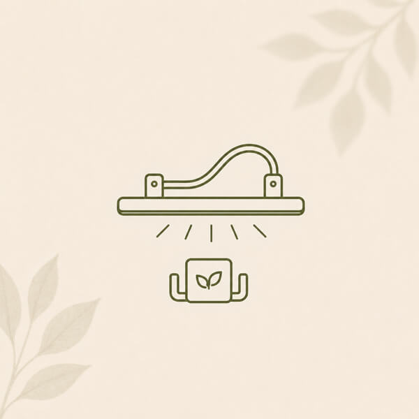Lighting and mounting accessories collection icon for plant cabinets
