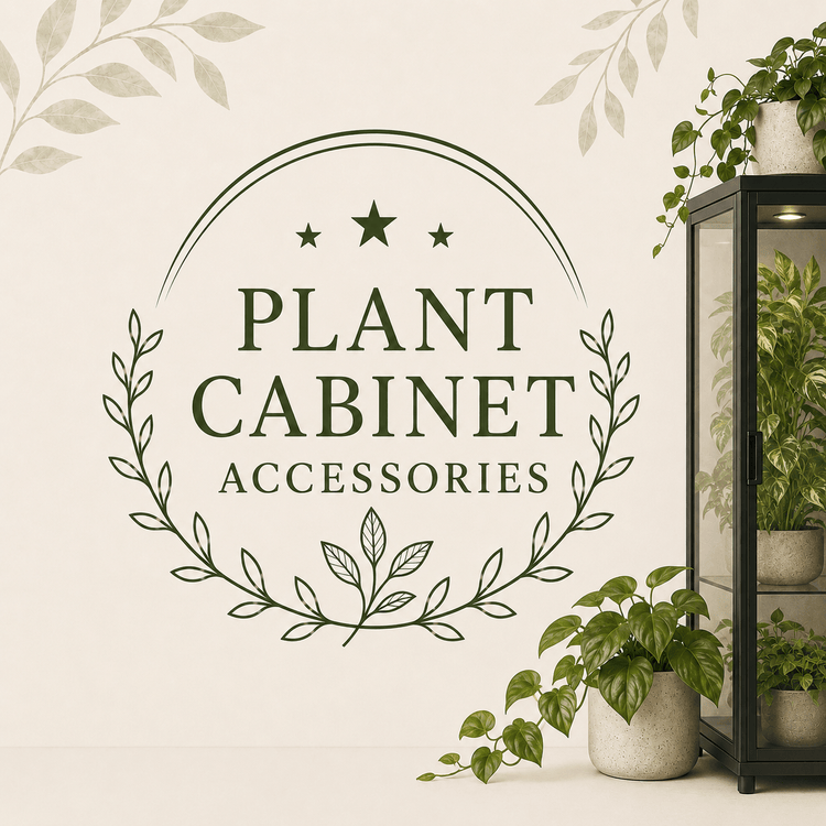 Plant Cabinet Accessories collection with a plant-filled glass cabinet and botanical styling.