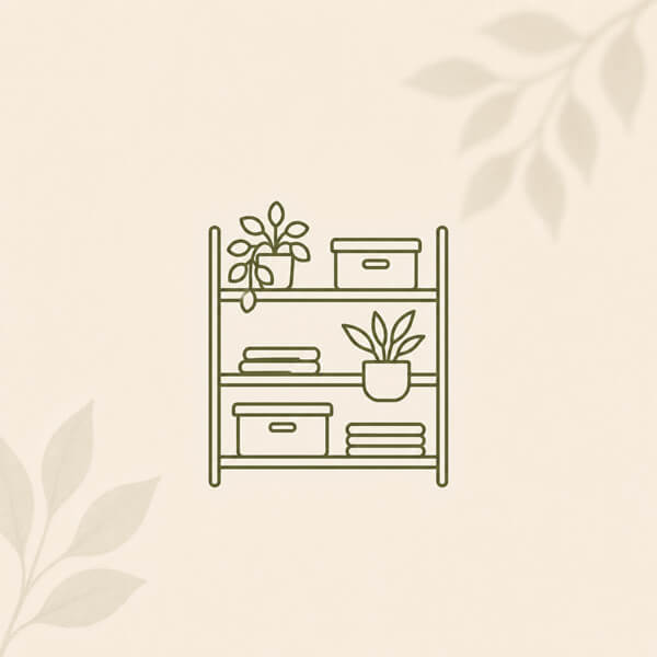 Shelving and organization accessories collection icon for plant cabinets