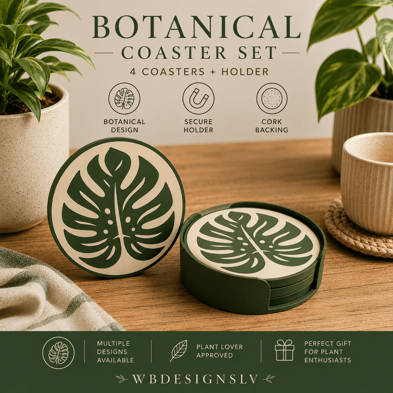 Botanical coaster set