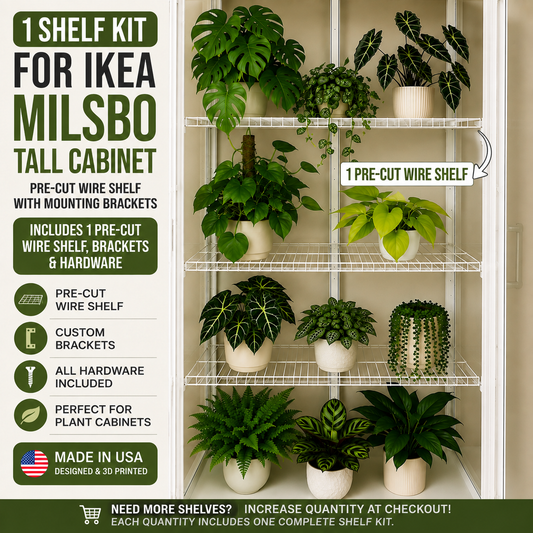 IKEA Milsbo Tall Wire Shelf Kit | 1 Pre-Cut Shelf with Mounting Brackets