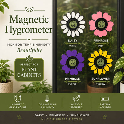 Decorative magnetic flower glass mount hygrometer – WBDesignsLV