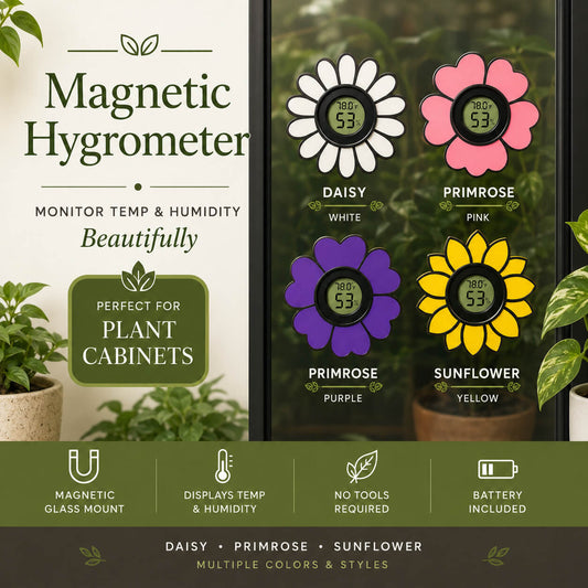 Decorative magnetic flower glass mount hygrometer – WBDesignsLV
