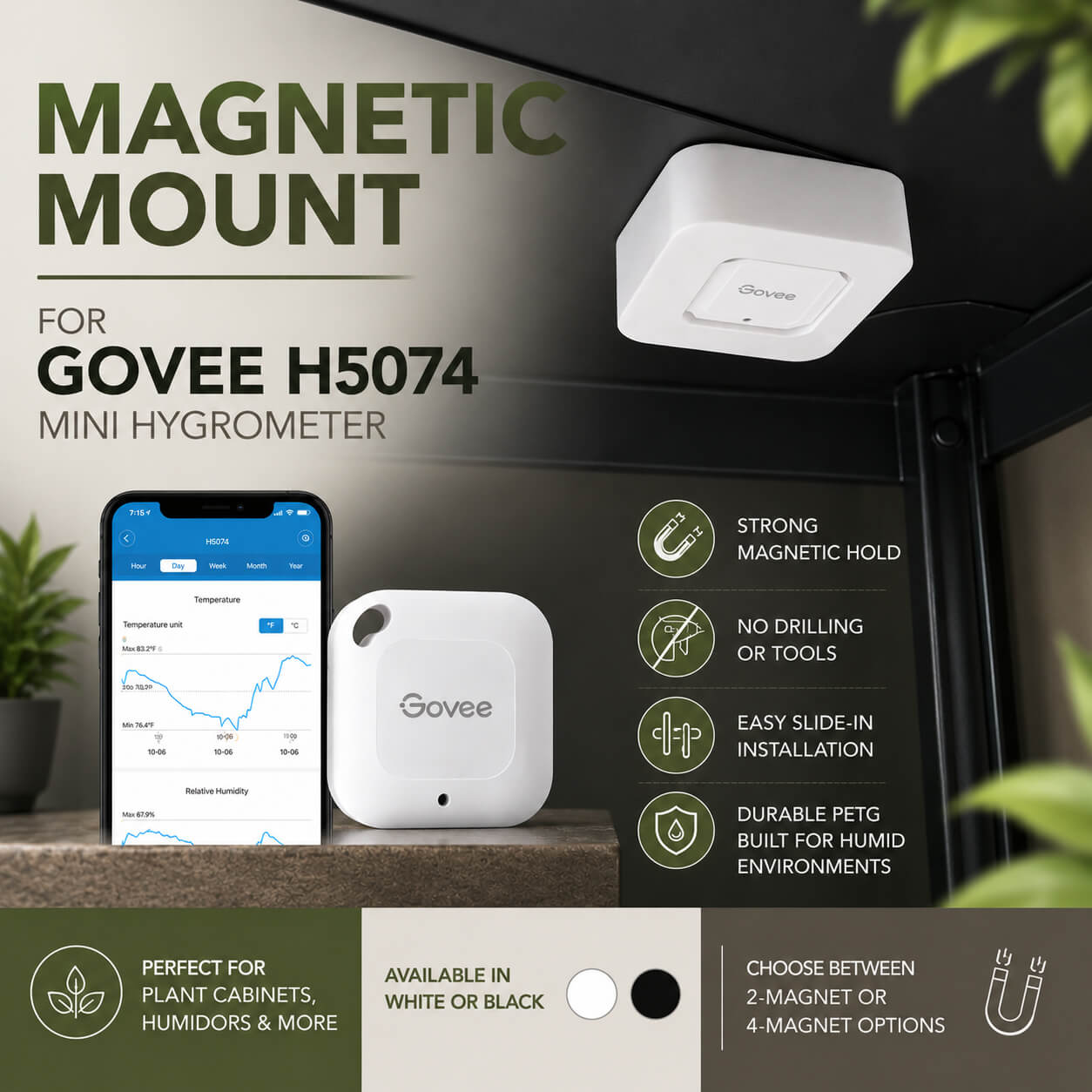 Magnetic mount for Govee H5074 mini hygrometer – WBDesignsLV