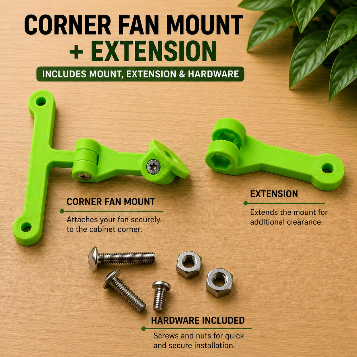Green IKEA Milsbo corner fan mount with extension arm – WBDesignsLV
