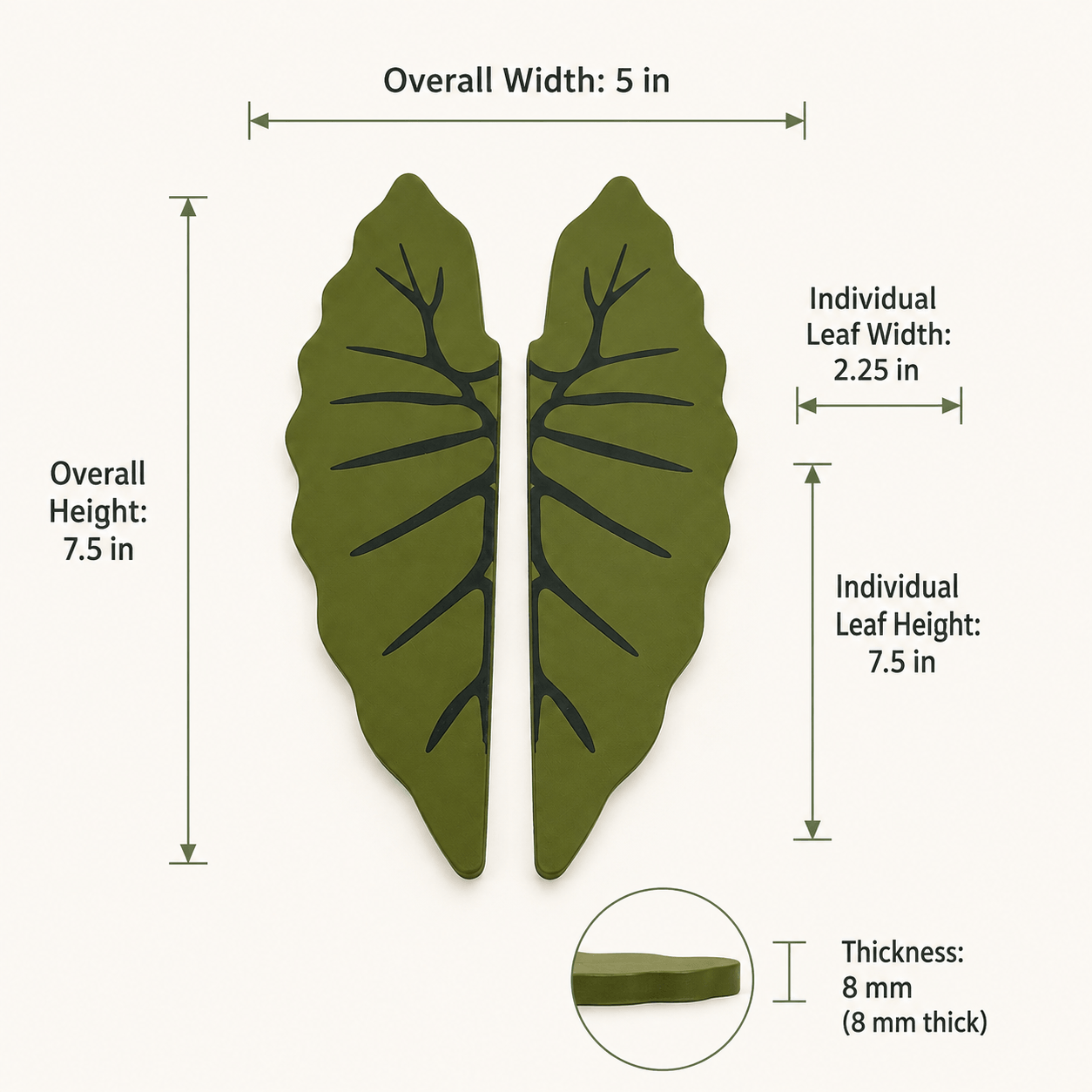 Alocasia Leaf Handle for IKEA Milsbo Tall