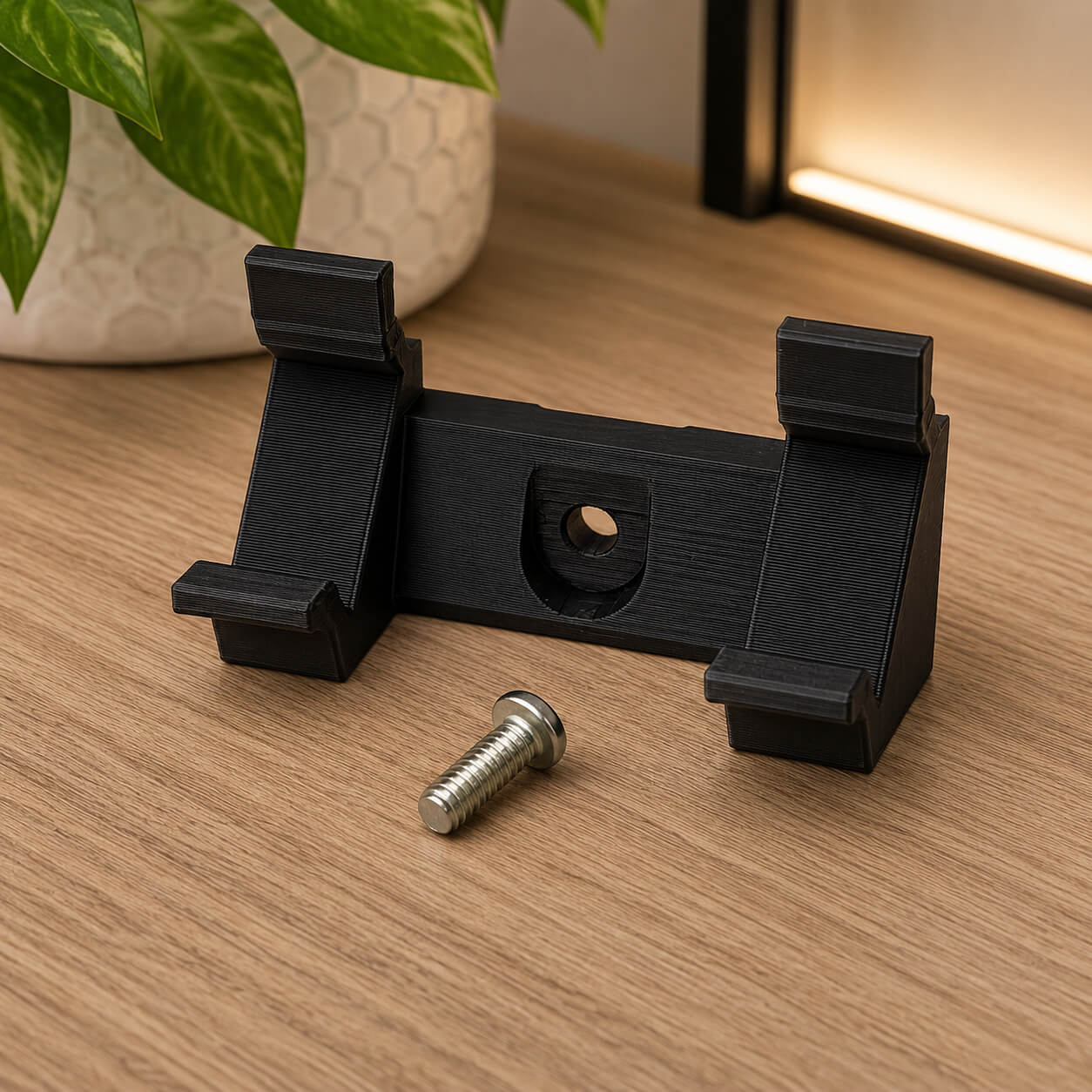 IKEA Milsbo Barrina T5 under shelf light bracket in black – 45 degree angle