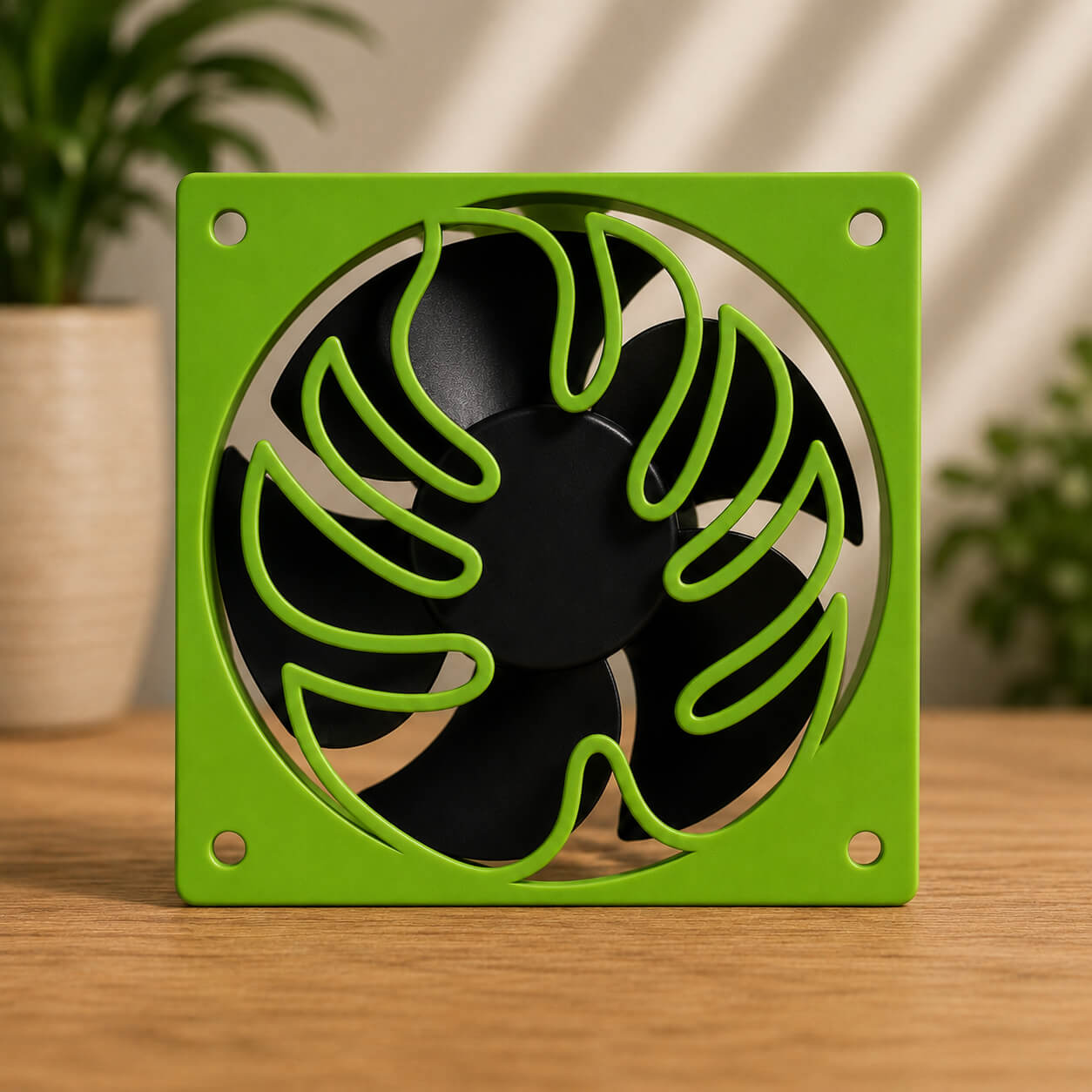 Green Monstera Leaf fan cover for IKEA Milsbo cabinet – 80mm & 120mm
