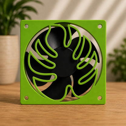 Green Monstera Leaf fan cover for IKEA Milsbo cabinet – 80mm & 120mm