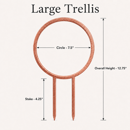 Large Highland cow plant trellis dimensions showing 7.5 inch design width