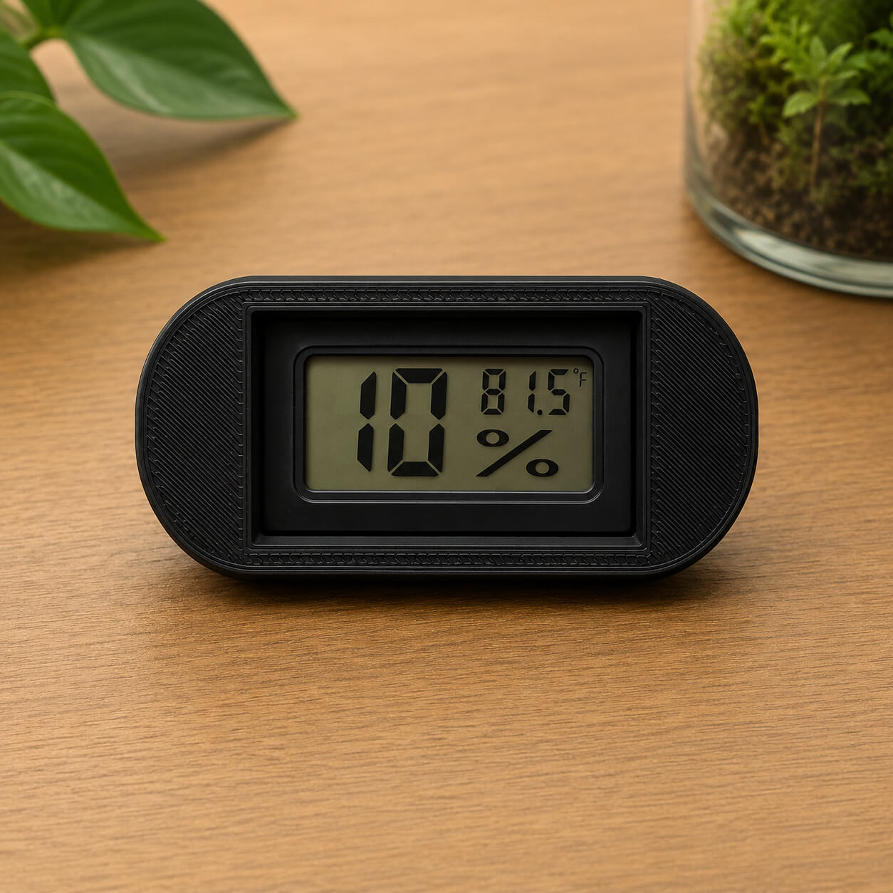 Black magnetic glass mount hygrometer installed in IKEA plant cabinet – WBDesignsLV