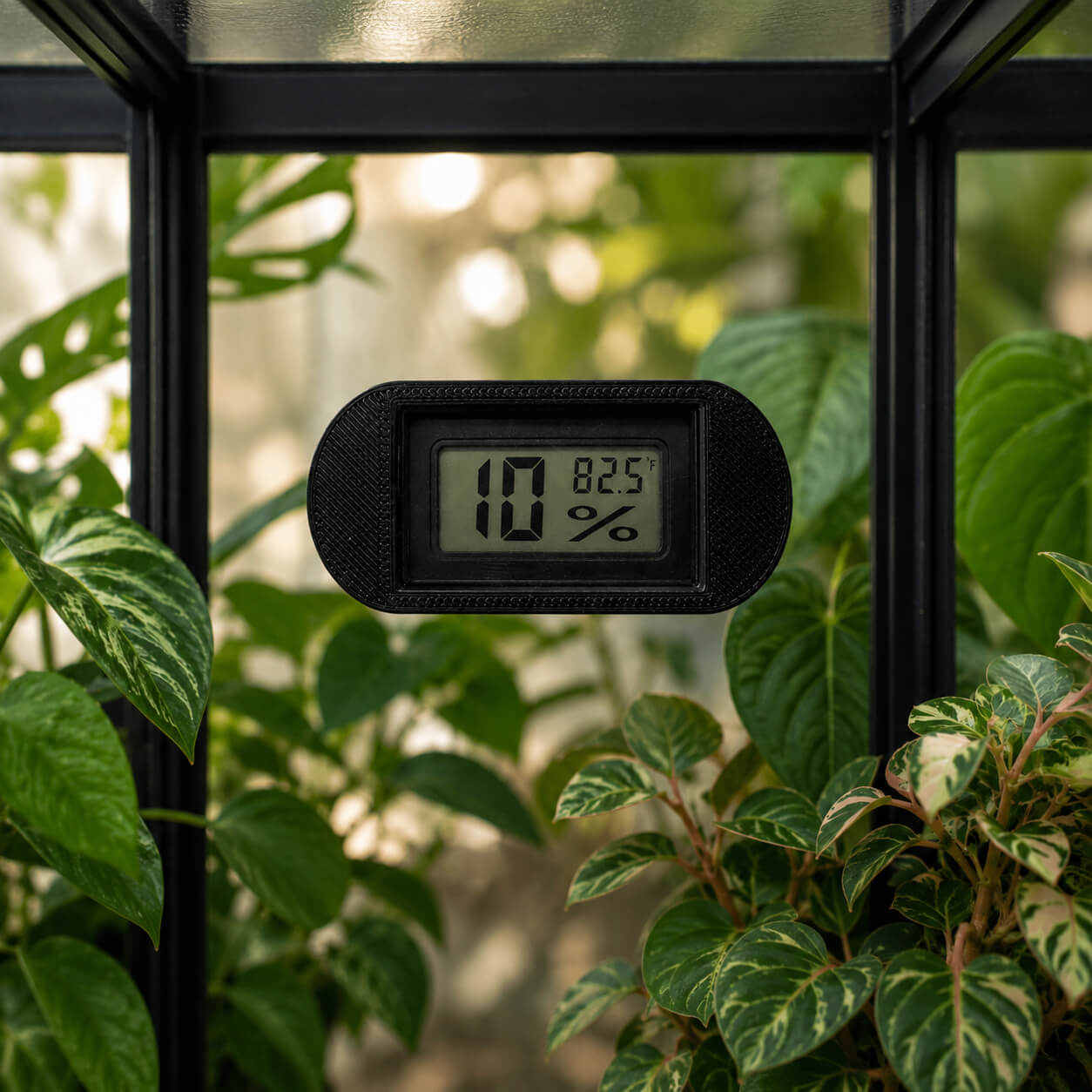 Magnetic glass mount hygrometer installed in plant enclosure – WBDesignsLV