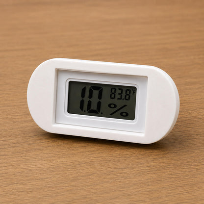 White magnetic glass mount hygrometer installed in IKEA plant cabinet – WBDesignsLV