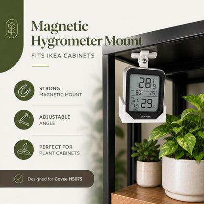 Magnetic adjustable Govee H5075 hygrometer mount for IKEA plant cabinet – WBDesignsLV