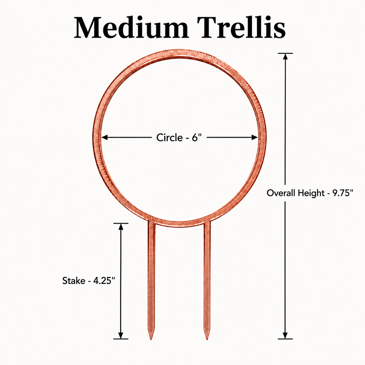 Medium Highland cow plant trellis dimensions showing 6 inch design width