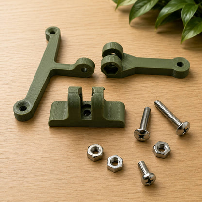 Olive green IKEA Milsbo corner fan mount – fits 80mm & 120mm PC fans