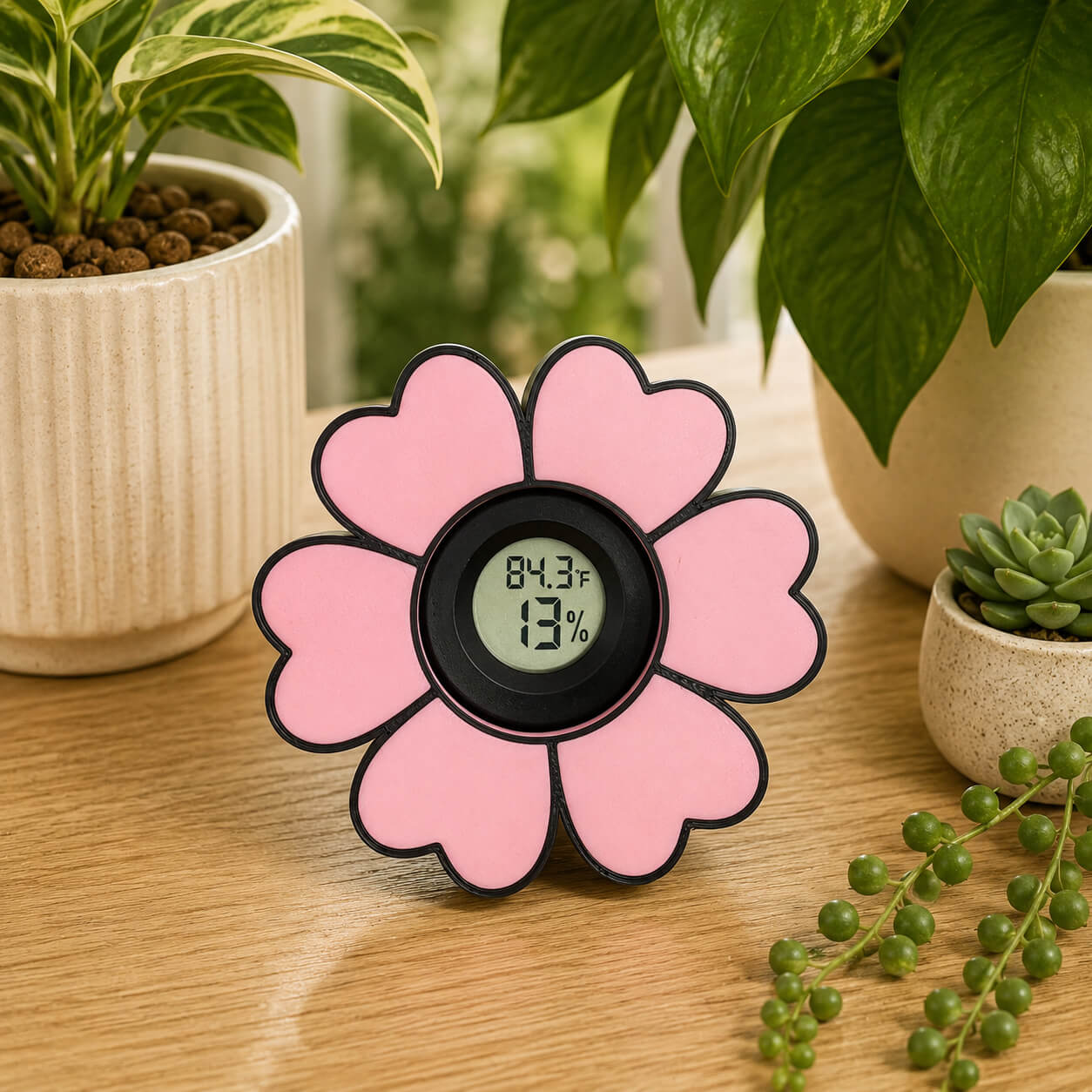 Pink Primrose glass mount hygrometer – WBDesignsLV