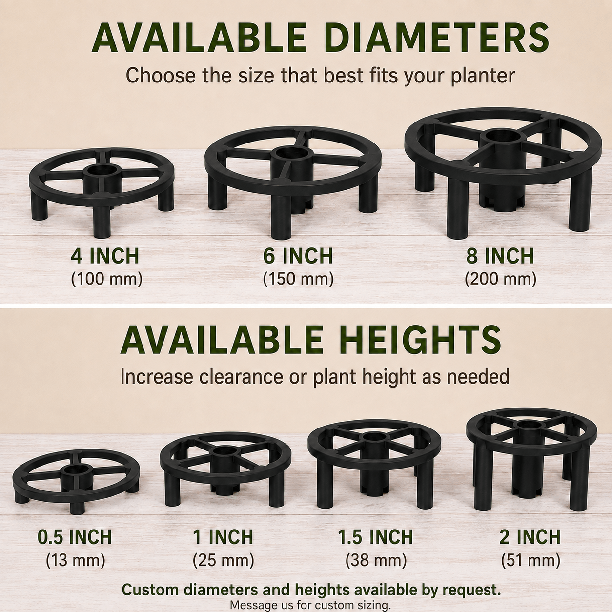 Plant Pot Riser Stand – Use Inside or Under Planters