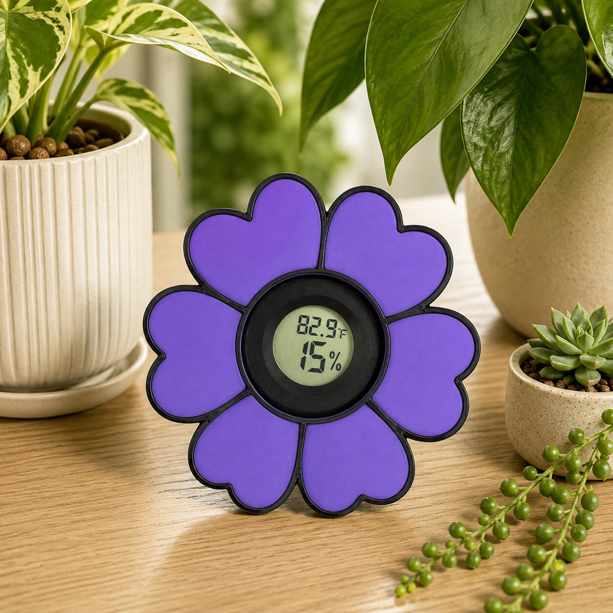 Purple Primrose glass mount hygrometer – WBDesignsLV