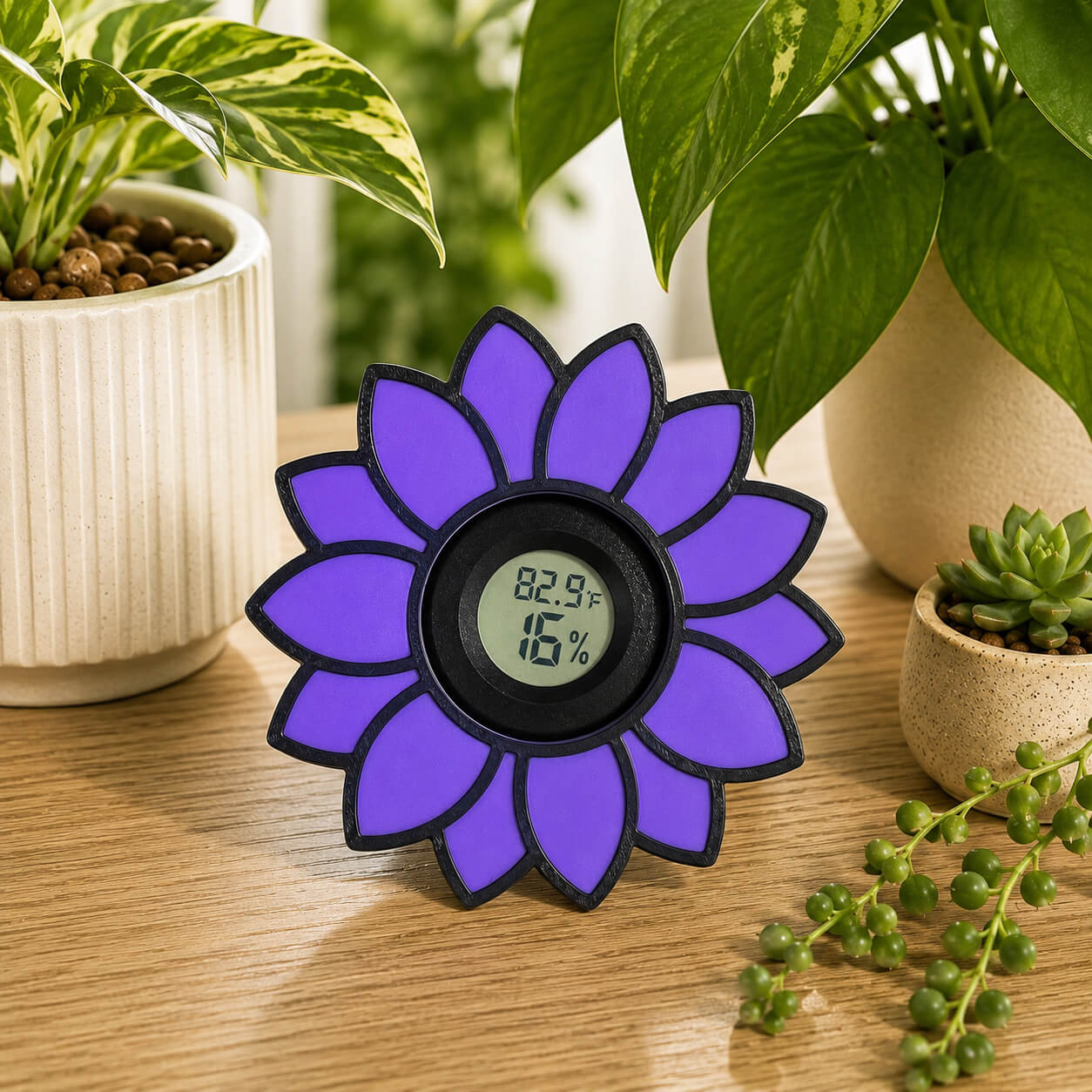 Purple Sunflower glass mount hygrometer – WBDesignsLV