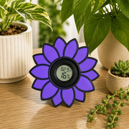 Purple Sunflower glass mount hygrometer – WBDesignsLV
