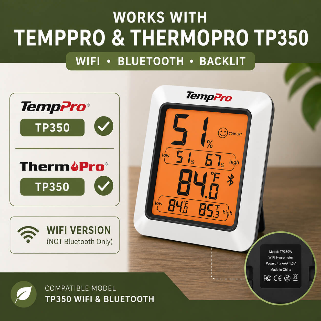 TempPro ThermoPro TP350 WiFi hygrometer compatibility guide – WBDesignsLV