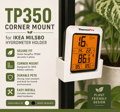 TempPro TP350 corner hygrometer mount for IKEA Milsbo cabinet – WBDesignsLV