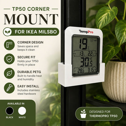 TempPro TP50 corner hygrometer mount for IKEA Milsbo cabinet – WBDesignsLV