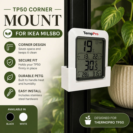 TempPro TP50 corner hygrometer mount for IKEA Milsbo cabinet – WBDesignsLV