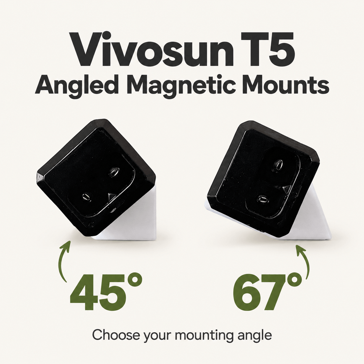 Vivosun T5 Angled Magnetic Light Mounts Set of 2