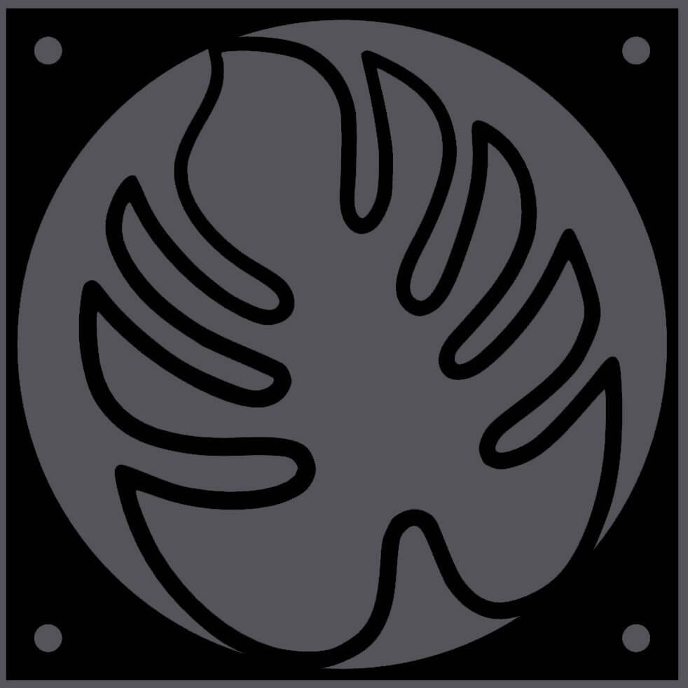 Monstera Leaf decorative fan cover in black – WBDesignsLV