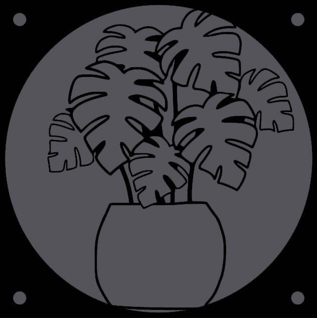 Monstera Potted decorative fan cover in black – WBDesignsLV