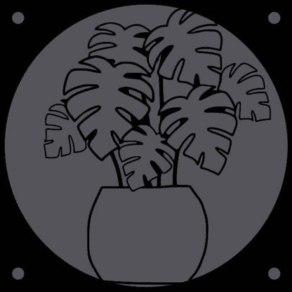 Monstera Potted decorative fan cover in black – WBDesignsLV