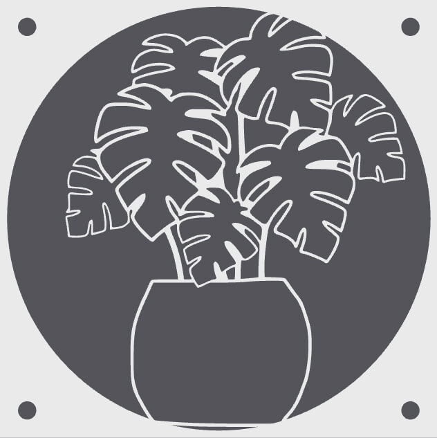 Monstera Potted decorative fan cover in white – WBDesignsLV