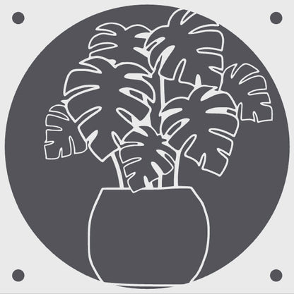 Monstera Potted decorative fan cover in white – WBDesignsLV