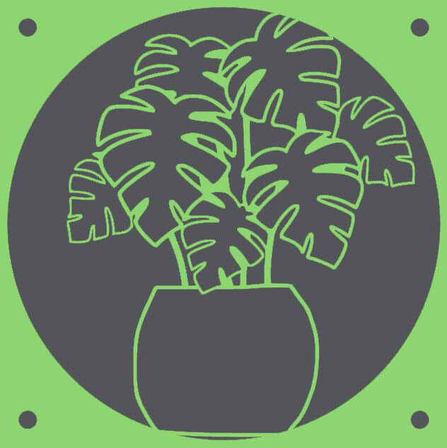 Monstera Potted decorative fan cover in green – WBDesignsLV