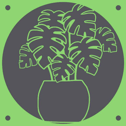 Monstera Potted decorative fan cover in green – WBDesignsLV
