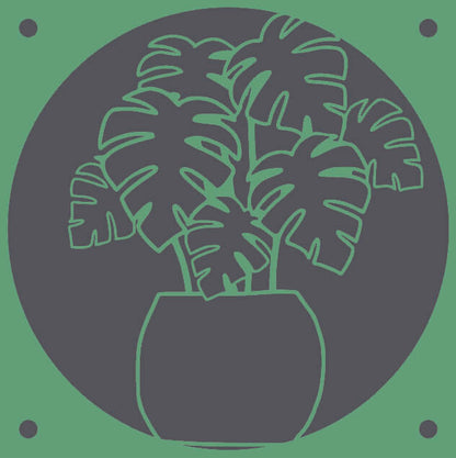 Monstera Potted decorative fan cover in olive green – WBDesignsLV