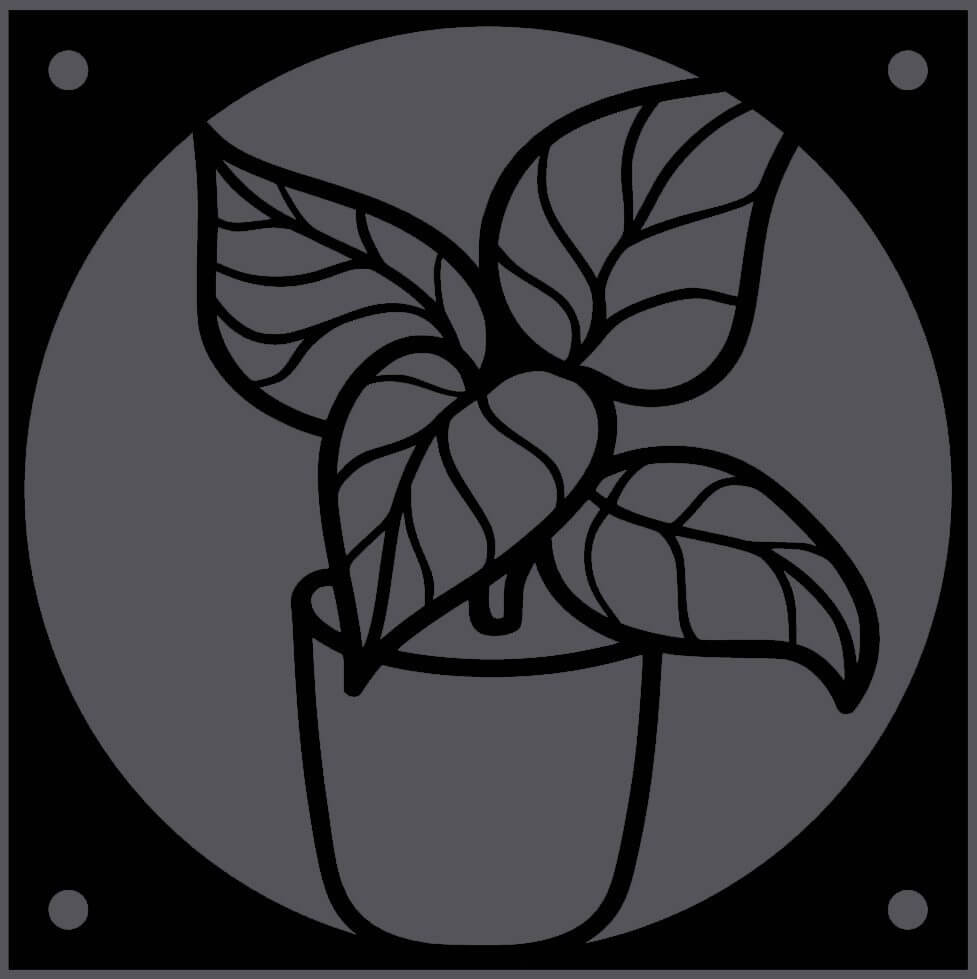 Potted Foliage decorative fan cover in black – WBDesignsLV