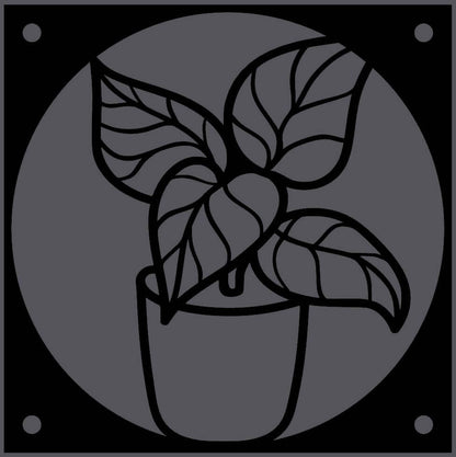 Potted Foliage decorative fan cover in black – WBDesignsLV