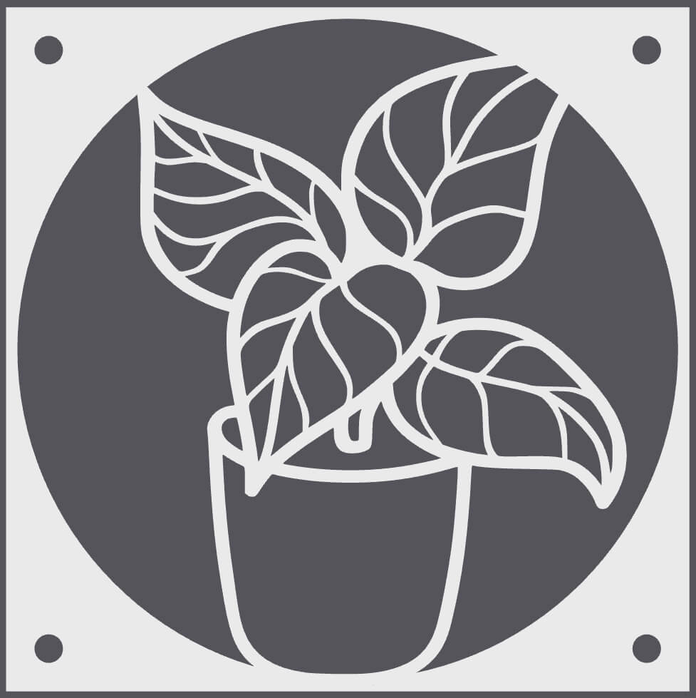 Potted Foliage decorative fan cover in white – WBDesignsLV