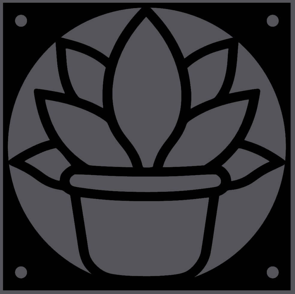 Potted Lotus decorative fan cover in black – WBDesignsLV