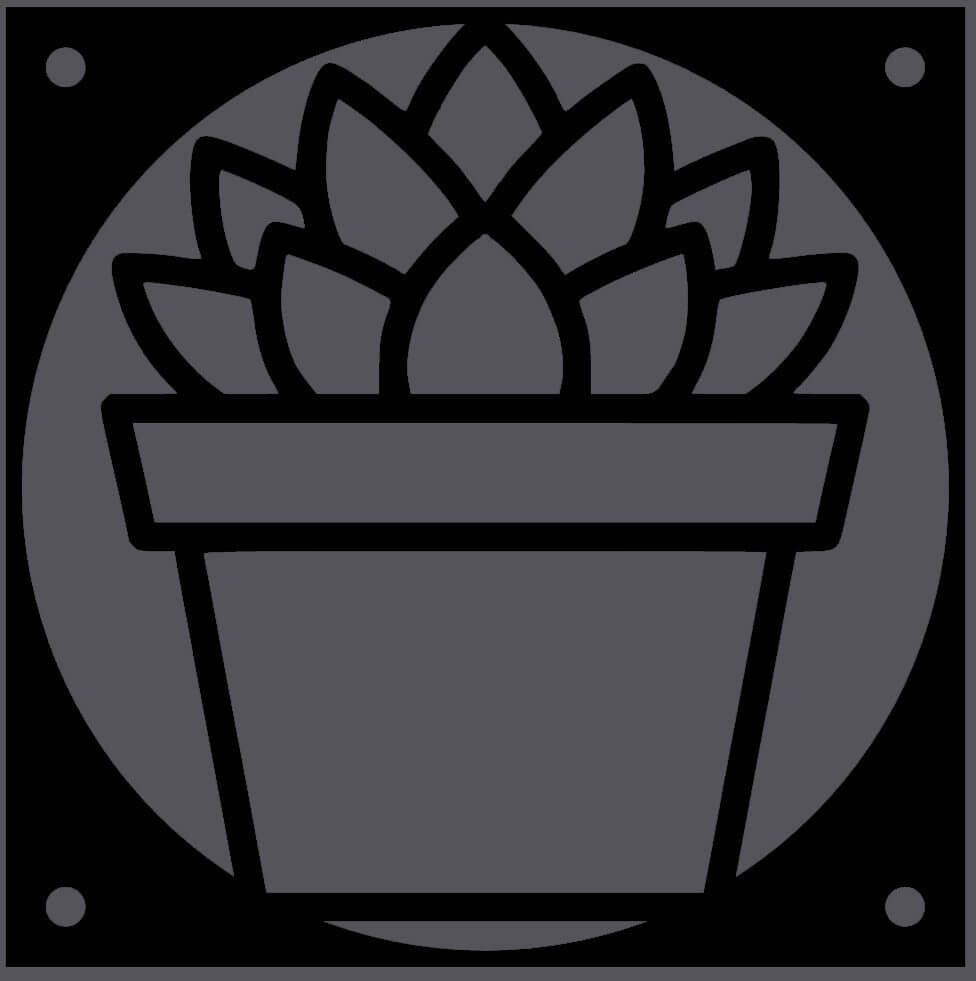 Potted Succulent decorative fan cover in black – WBDesignsLV