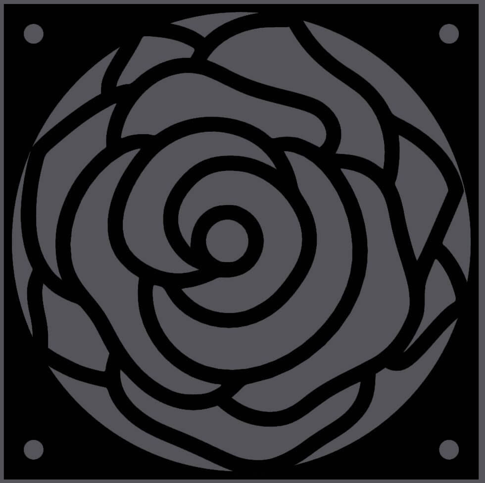 Rose Bloom decorative fan cover in black – WBDesignsLV