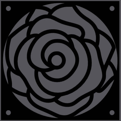 Rose Bloom decorative fan cover in black – WBDesignsLV