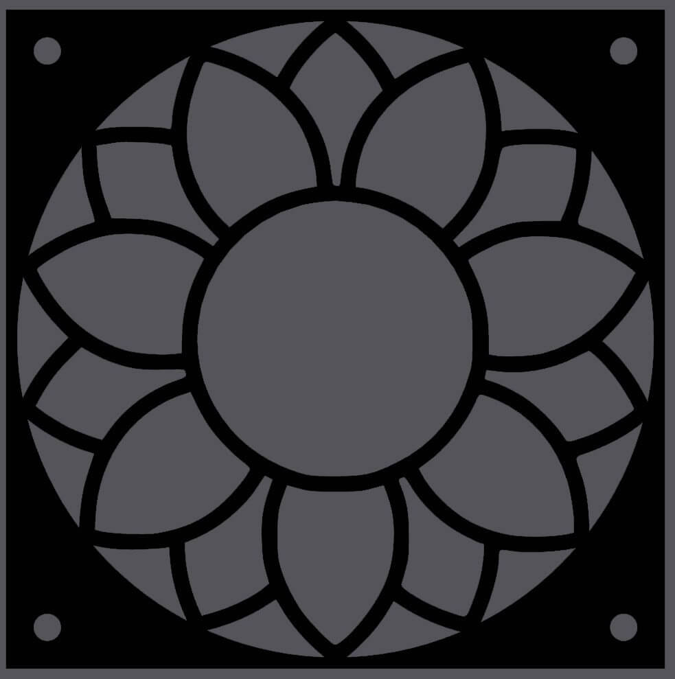 Sunflower decorative fan cover in black – WBDesignsLV