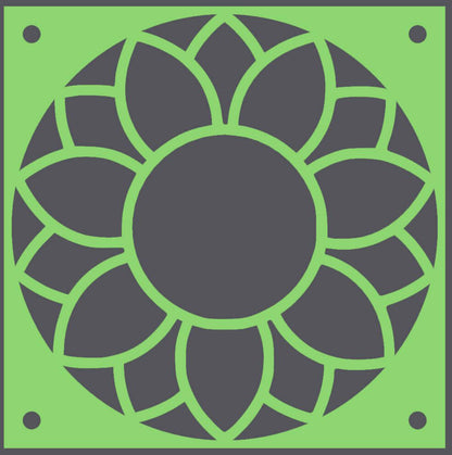Sunflower decorative fan cover in green – WBDesignsLV