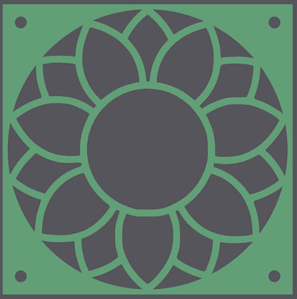 Sunflower decorative fan cover in olive green – WBDesignsLV